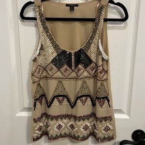 Beautiful Zara beaded art-deco sleeveless shirt. Kinda has a Great Gatsby look.